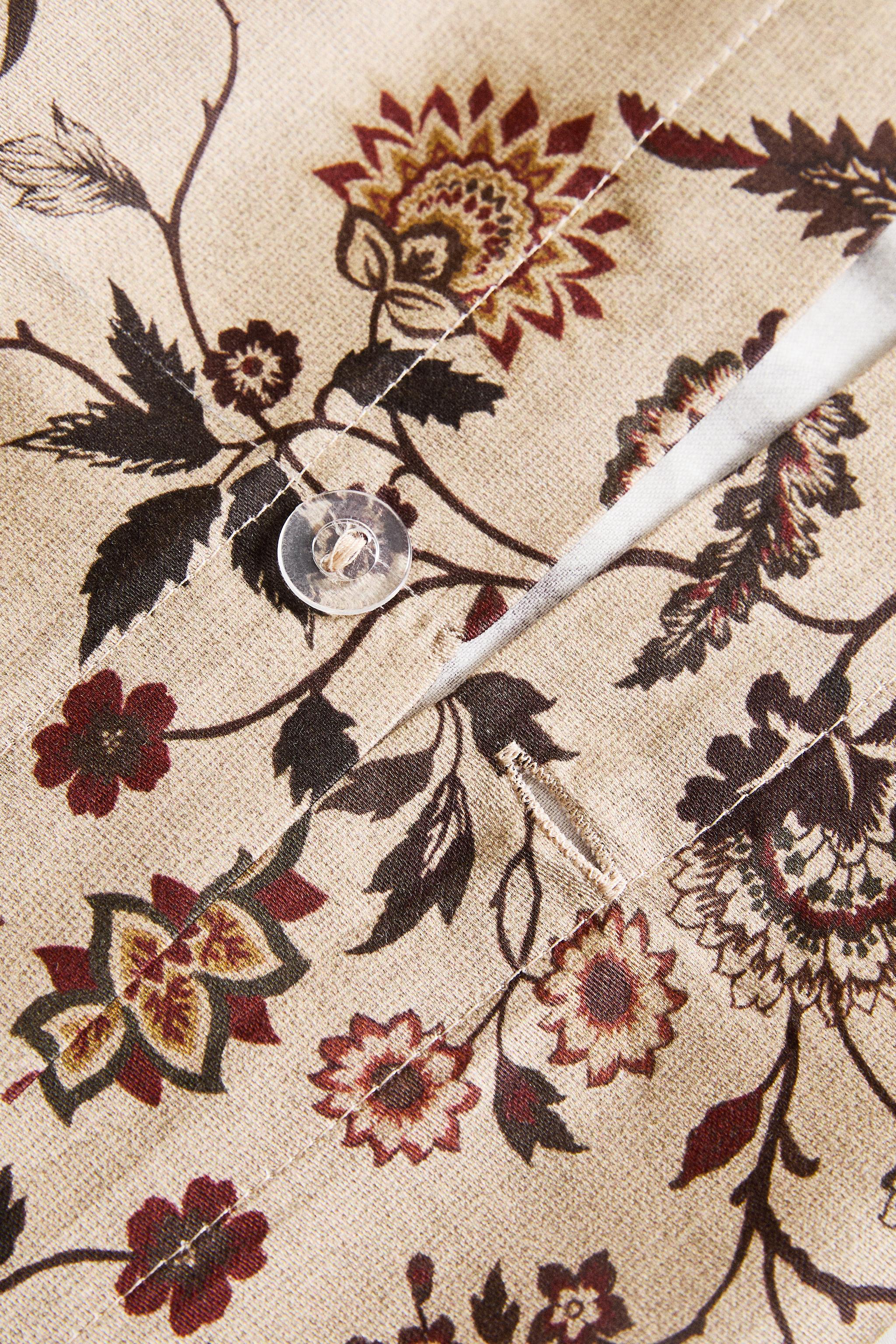 DRAP DE DESSUS SATIN IMPRIMÉ FLEURS