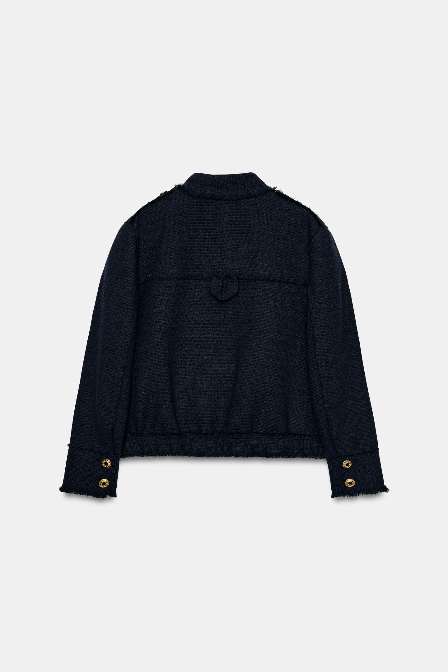 Женская куртка Zara ZW Collection Pocket, цвет: Тёмно-синий — фото 4
