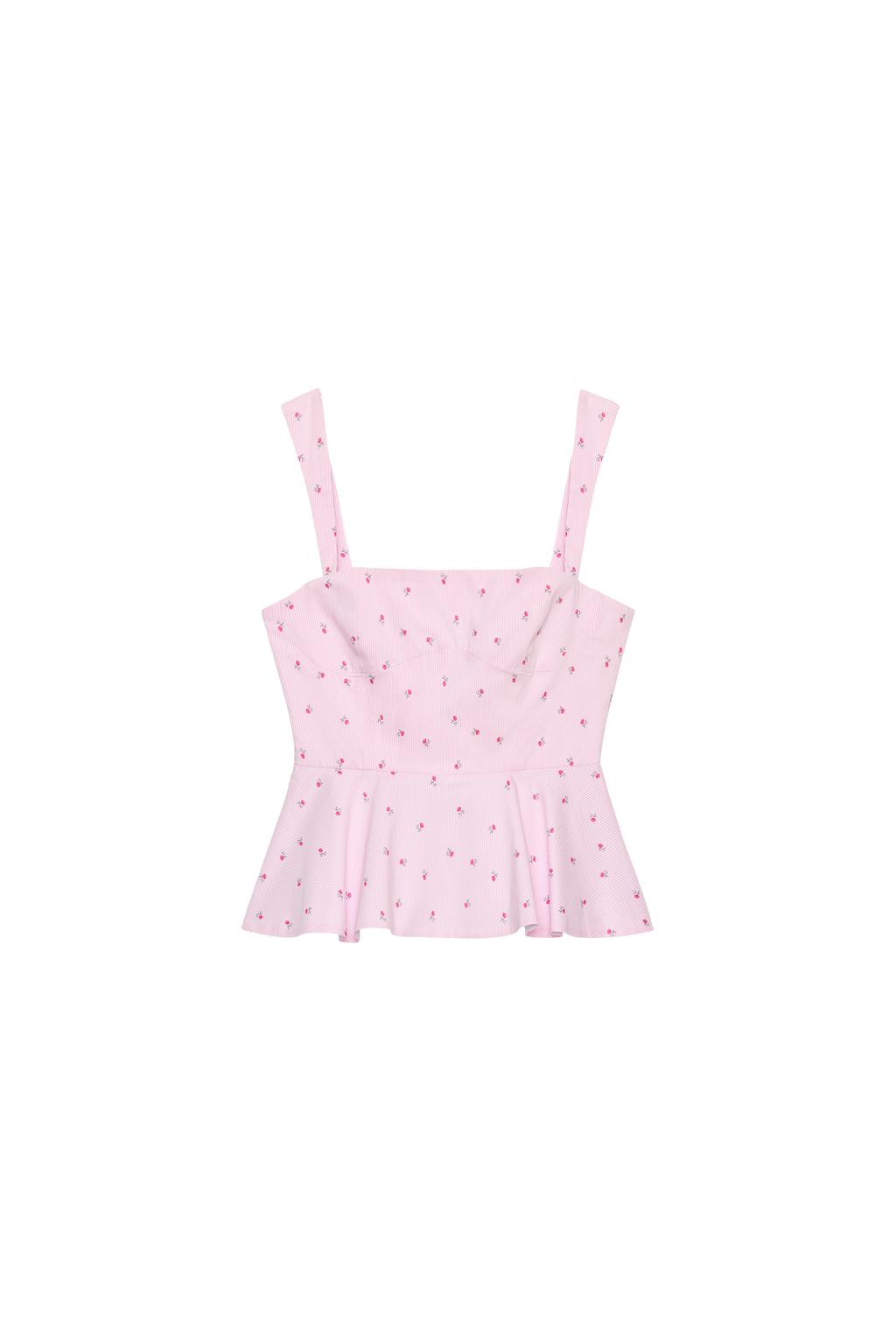 FLORAL STRIPED CORSET TOP - image 3