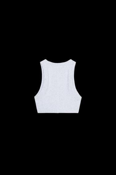TOP TIRANTES RIB - Gris vigoré de Zara