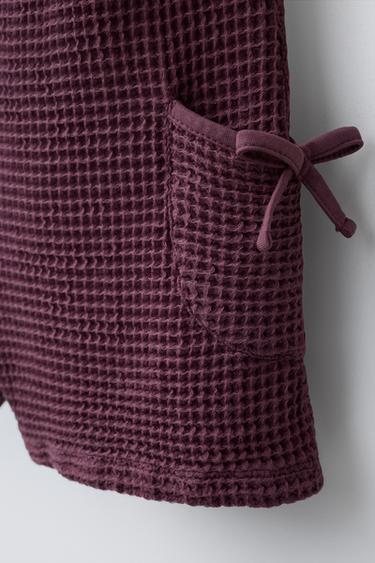 COMBINAISON COURTE GAUFRÉE À NŒUDS - Aubergine de Zara - Image 2