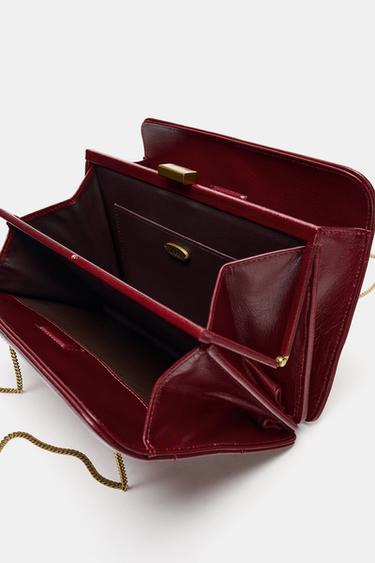 LEATHER SHOULDER BAG - Red by Zara - Image 5