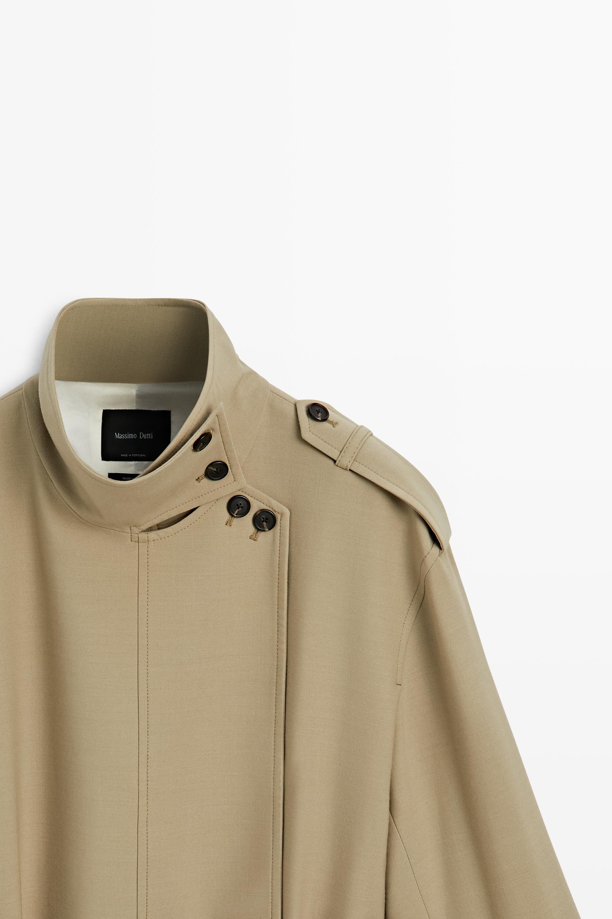 Mid-length belted trench coat