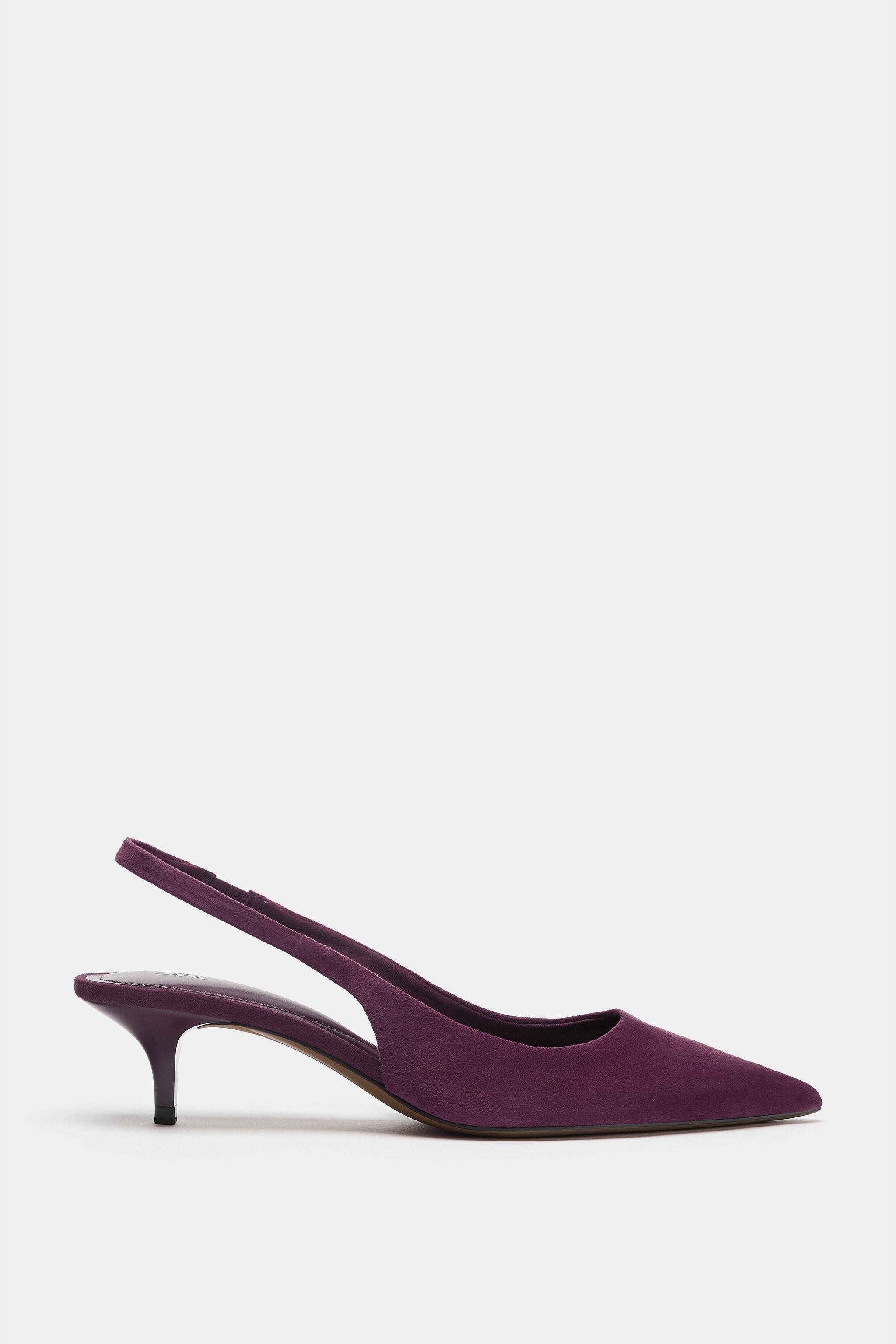 SUEDE SLINGBACK SHOES — Purple