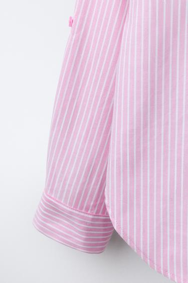 PACK CHEMISE À RAYURES AVEC T-SHIRT EN CÔTELÉ À COL CONTRASTE - Rose de Zara - Image 5