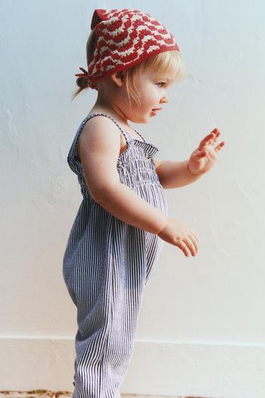 TRICOT BANDANA MET TEXTUUR - Ecru / Rood van Zara