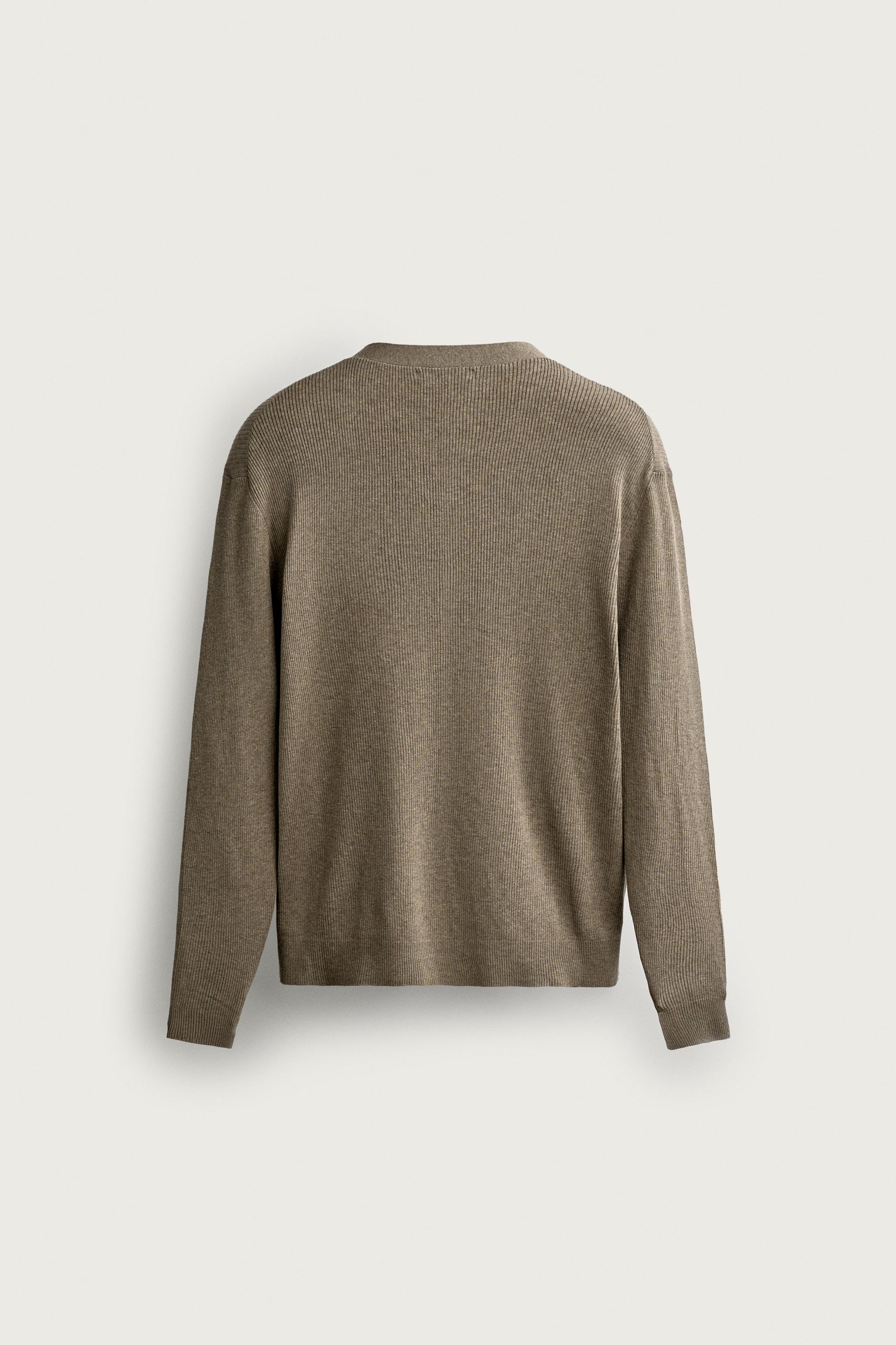 RELAXED-FIT RIBBED CARDIGAN