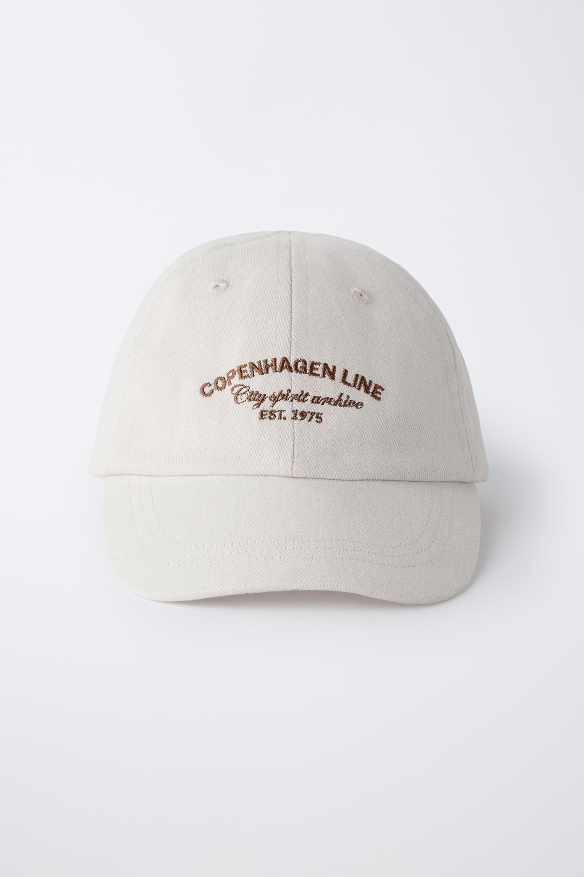 EMBROIDERED TEXT CAP - Ecru | ZARA United States