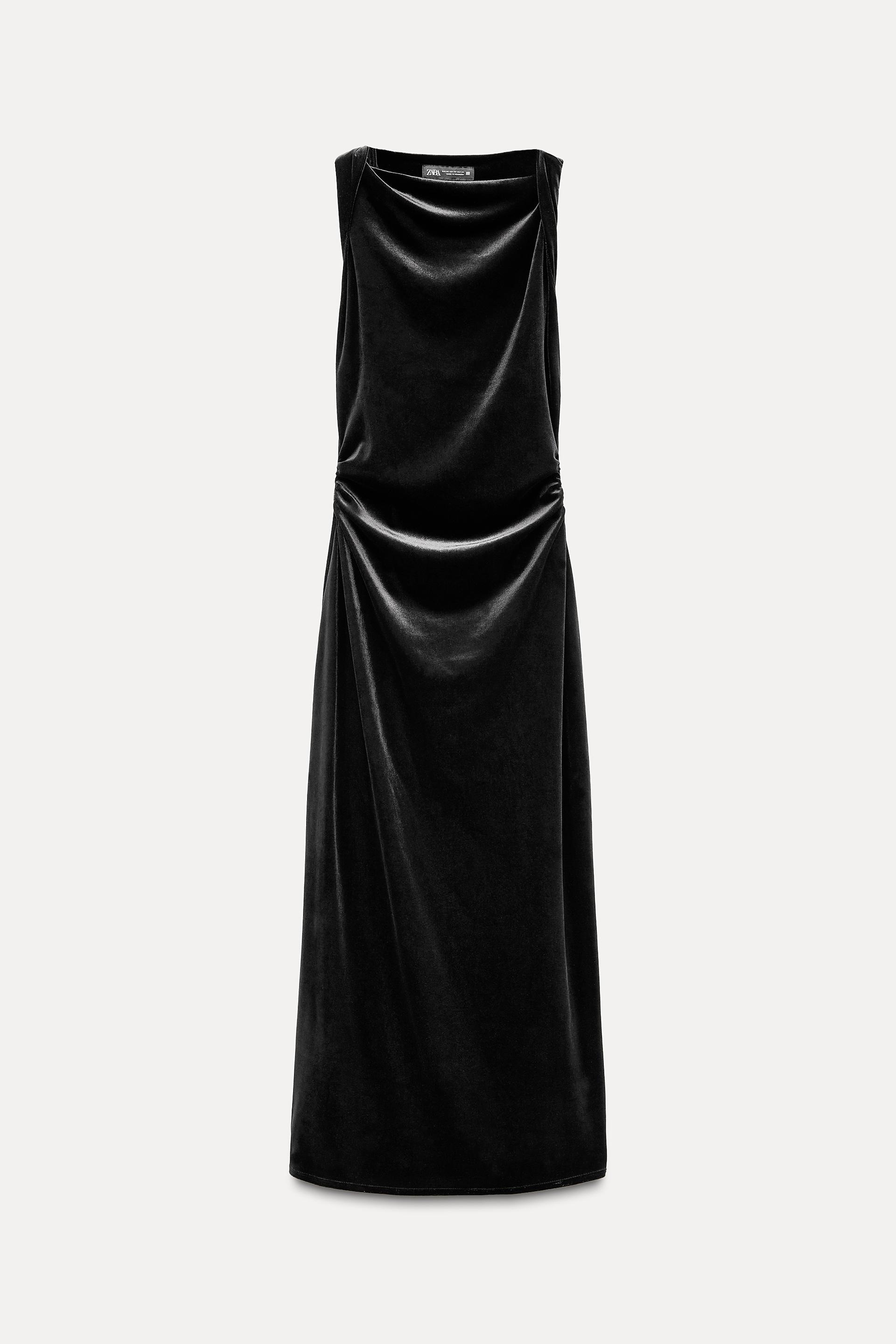 Zara shops black velvet dress