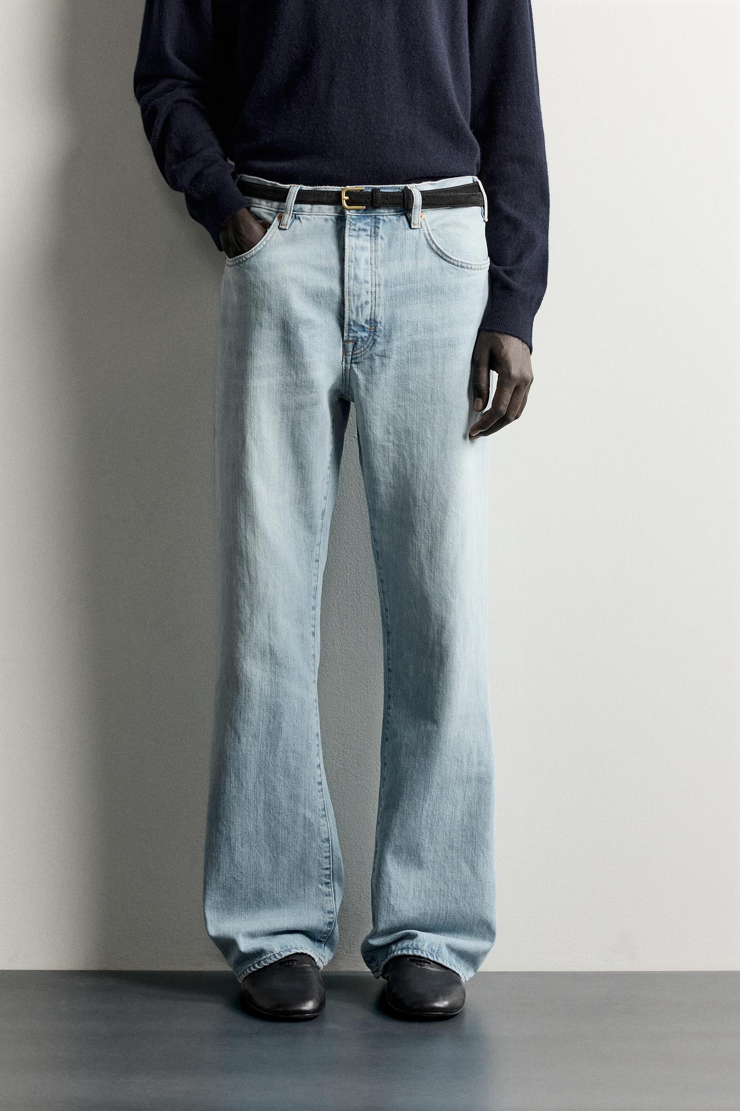 Мужские джинсы Zara Flare Fit, цвет: Синий — фото 2