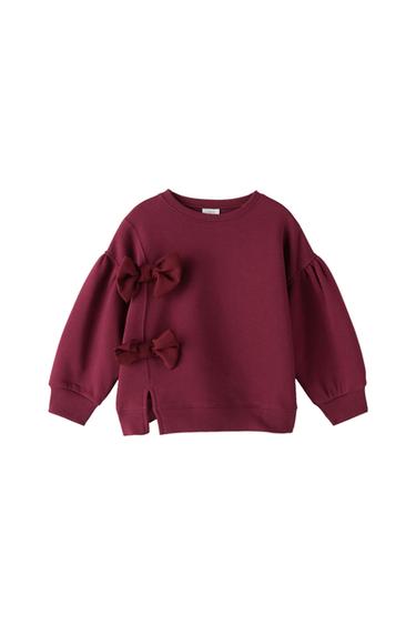 VENTED SWEATSHIRT WITH BOWS