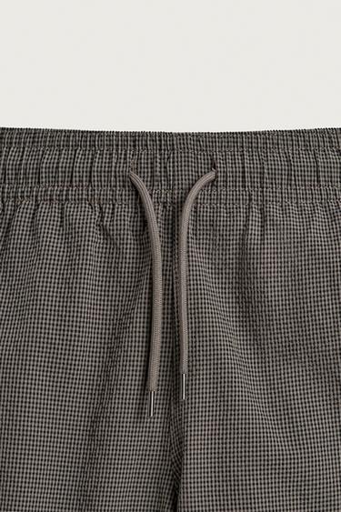 MAILLOT DE BAIN LONG À CARREAUX TEXTURÉ - Gris de Zara - Image 7