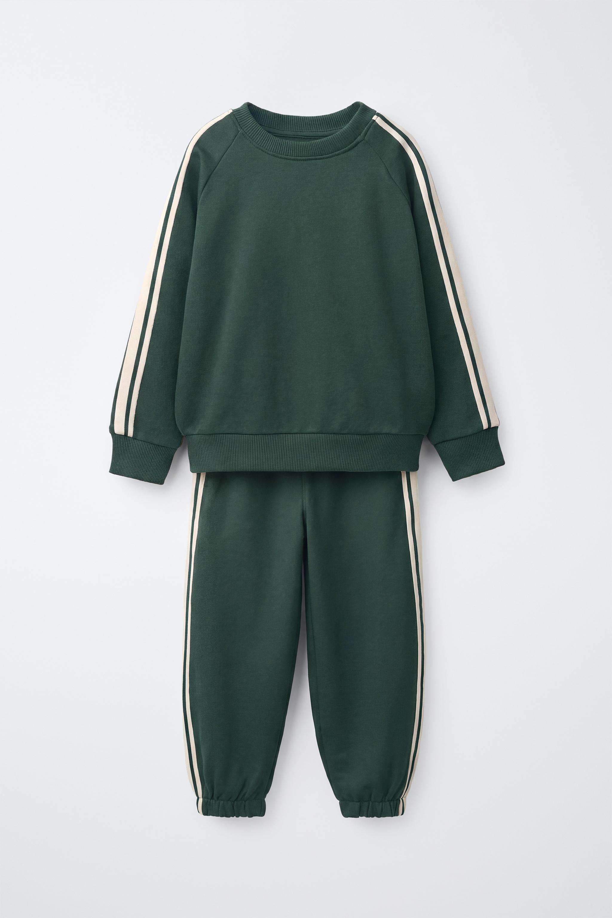 サイドライン入りスウェットセットアップ - グリーン | ZARA Japan / 日本