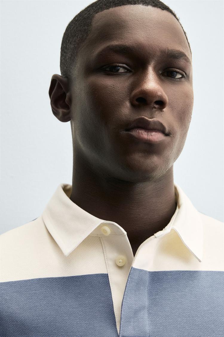 CONTRAST COLLAR POLO SWEATSHIRT