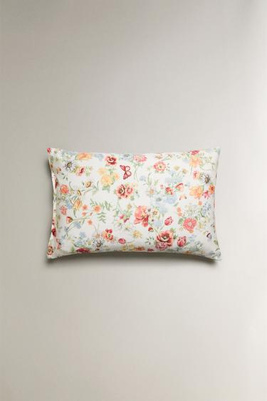FLORAL PRINT SATEEN PILLOWCASE - Oyster-white by Zara - Image 3