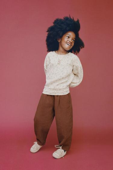 BAGGY TROUSERS WITH TOPSTITCHING - Copper by Zara