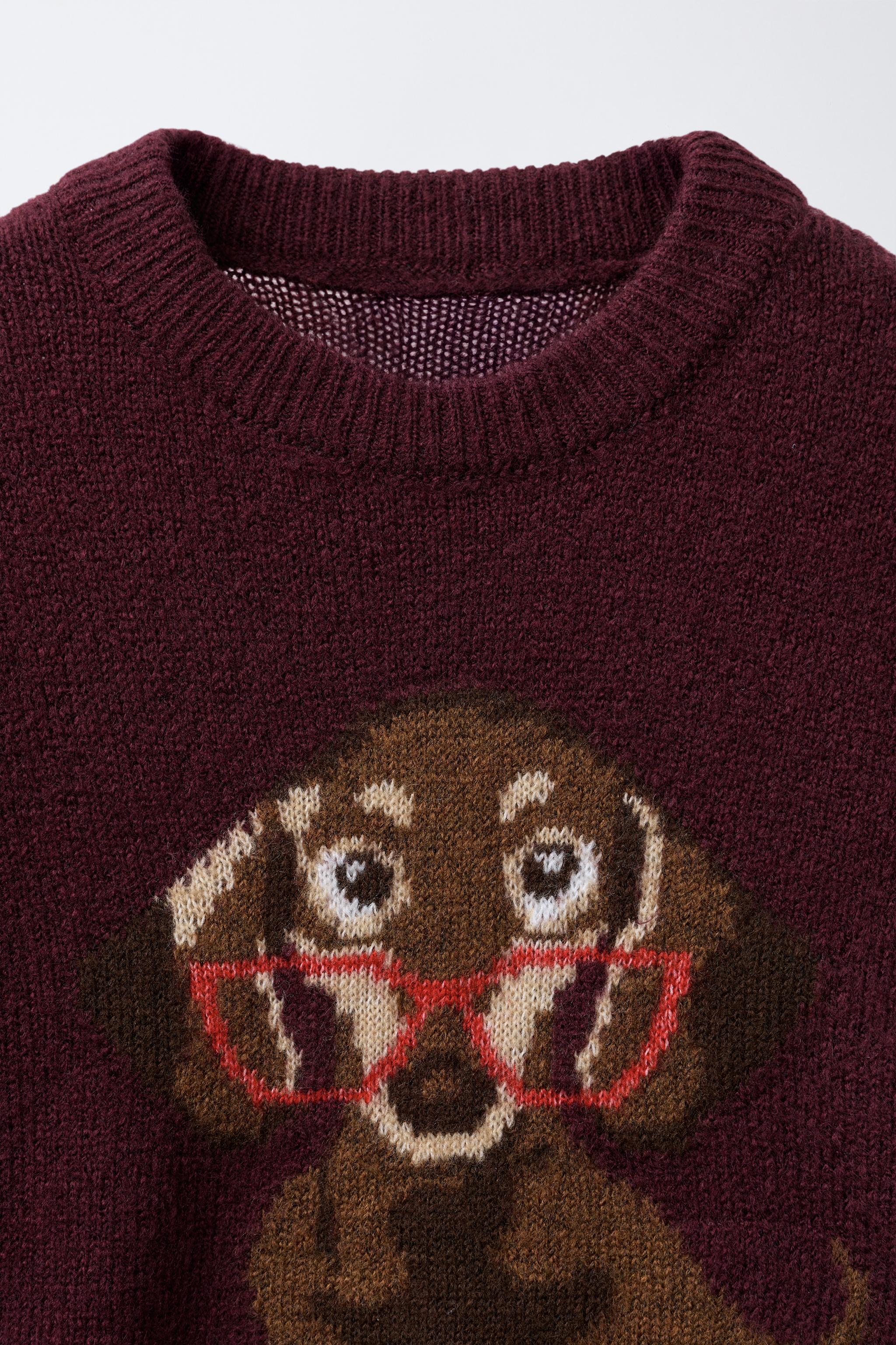 PULL EN MAILLE AVEC CHIEN BRODÉ