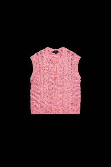 STRICKWESTE MIT BLÜTENKNÖPFEN - Rosa von Zara