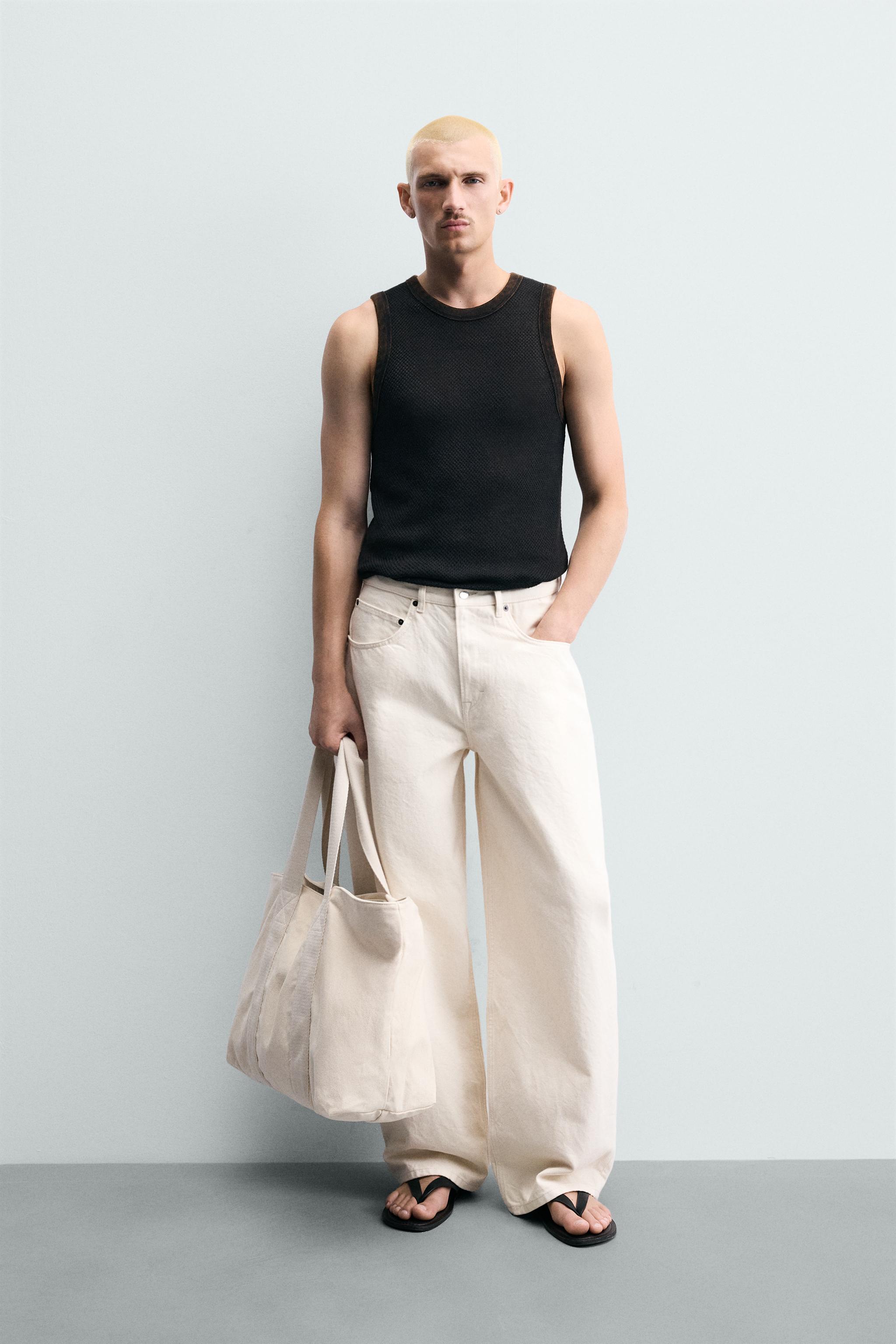 TEXTURED OPEN-KNIT TANK TOP - Grey | ZARA India