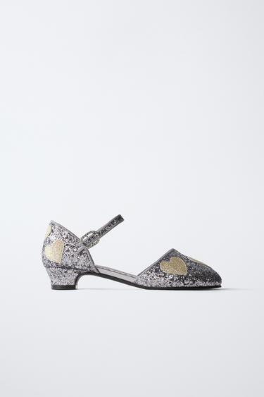 HEART GLITTER HEELS - Silver by Zara
