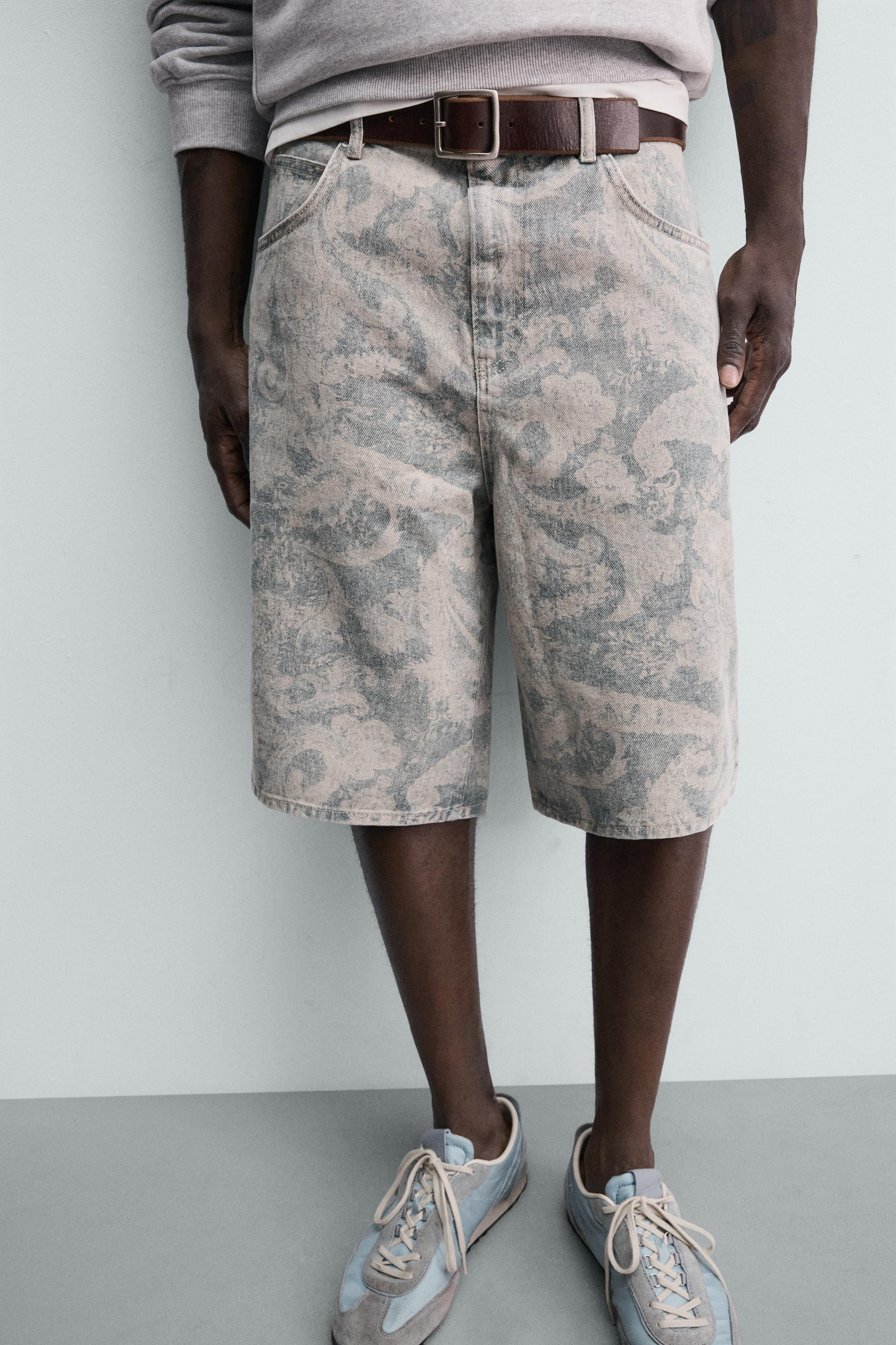 Мужские шорты Zara PAISLEY PRINT BAGGY FIT SHORTS — фото 6