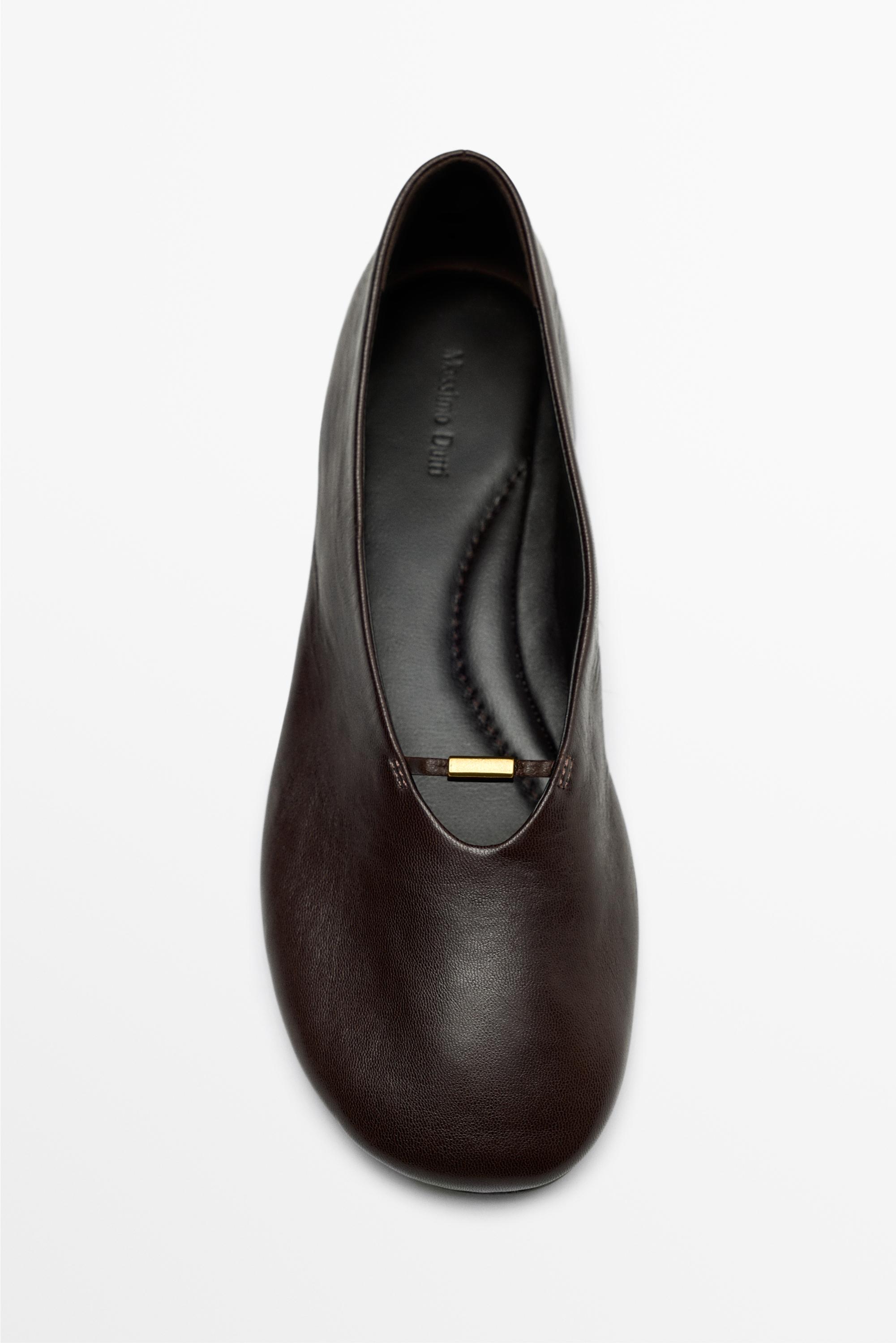Ballerine plate en cuir souple