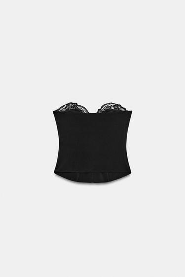 CORSET STRETCH EN DENTELLE - Noir de Zara - Image 4