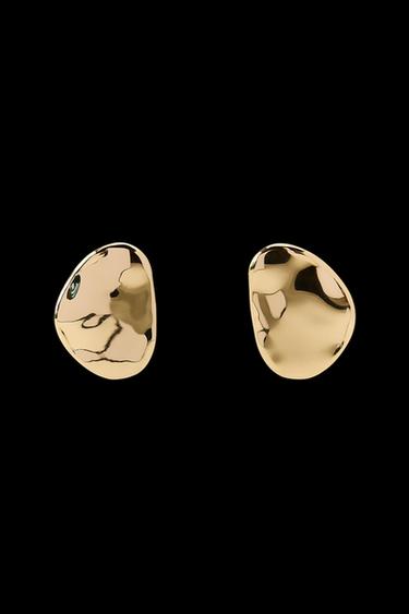 PENDIENTES CHAPA METÁLICO - Dorado de Zara