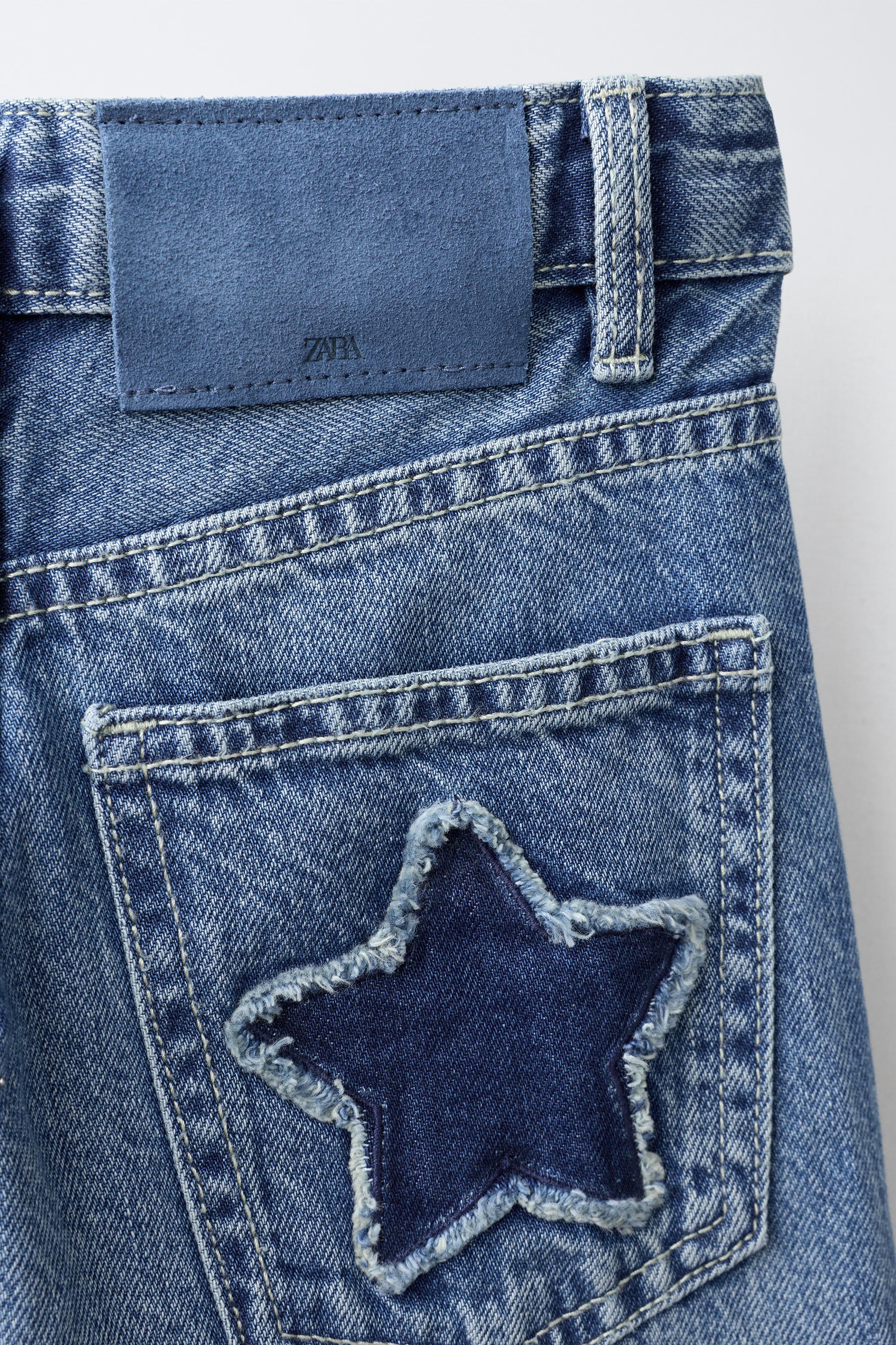JEAN WIDE LEG À PIÈCES ÉTOILES