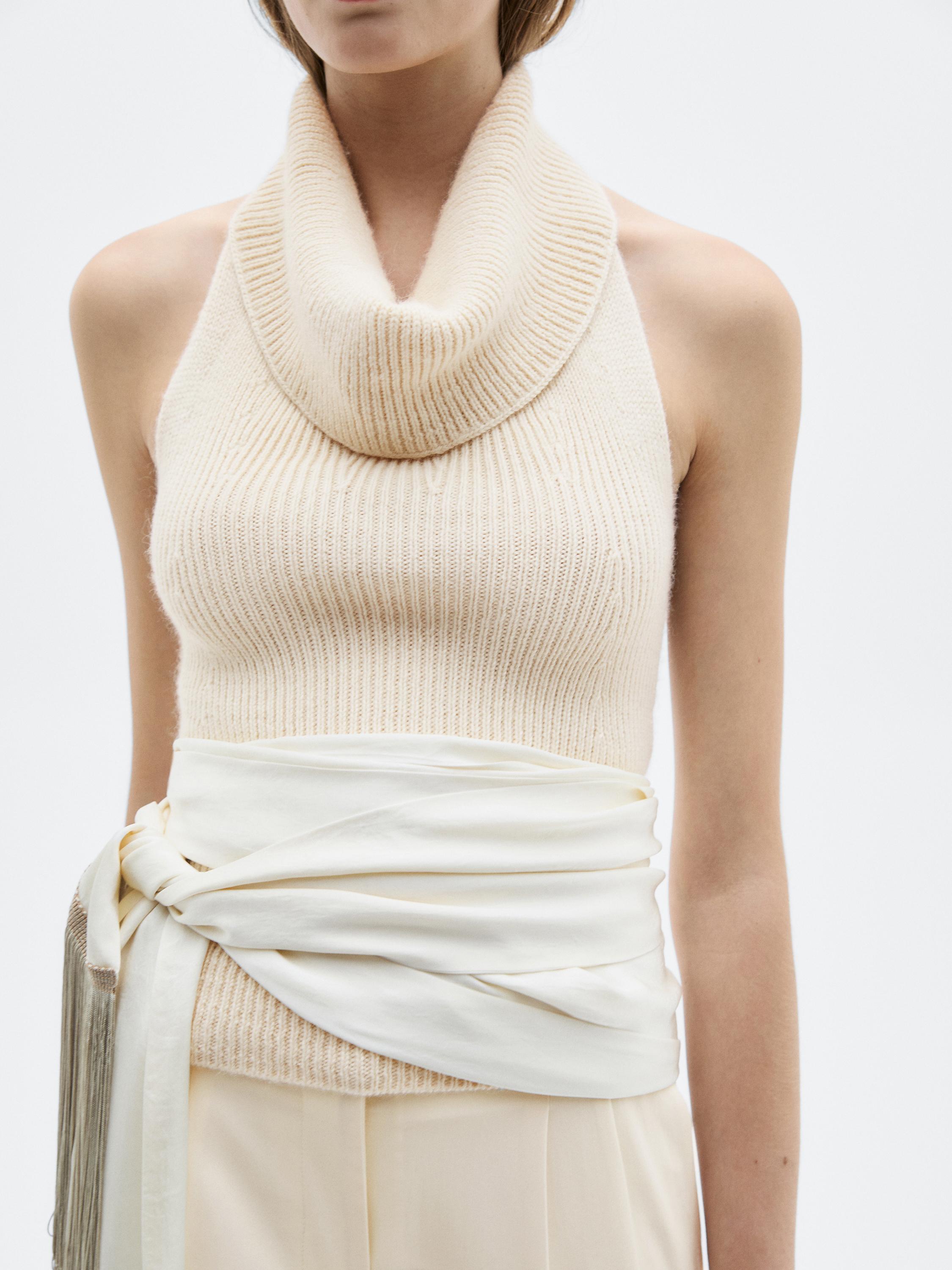 Top maille encolure américaine alpaga et soie - LIMITED