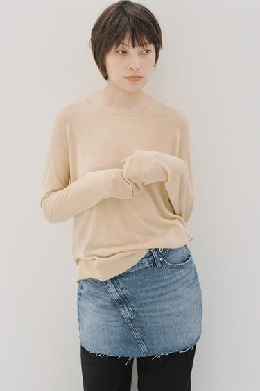 FINE KNIT SWEATER - Sand by Zara
