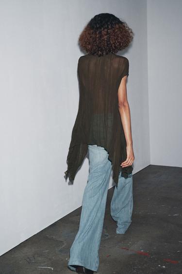 ZW COLLECTION COTTON GAUZE SHIRT - Khaki by Zara - Image 2