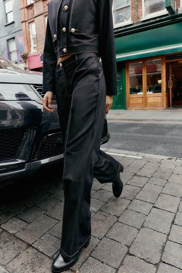 ENSEMBLE VESTE SURPIQÛRES ET PANTALON DROIT À NERVURES - VERDÂTRE de Zara - Image 3