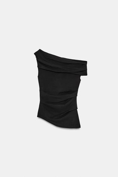 DRAPIERTES TOP - Anthrazit von Zara
