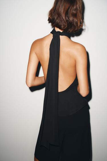 TOP HALTER LAZADA - Negro de Zara