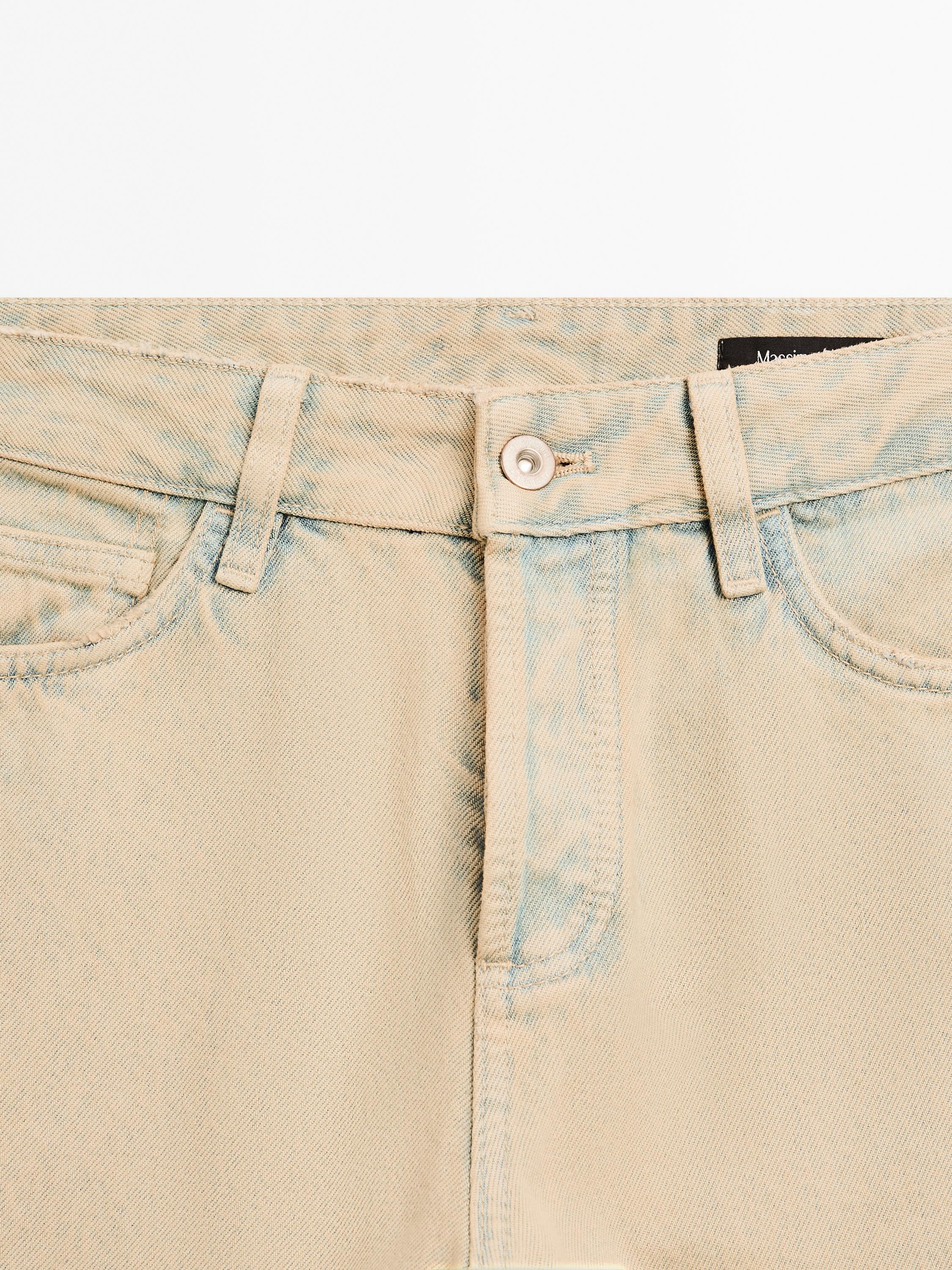 Jean large mid-rise coton