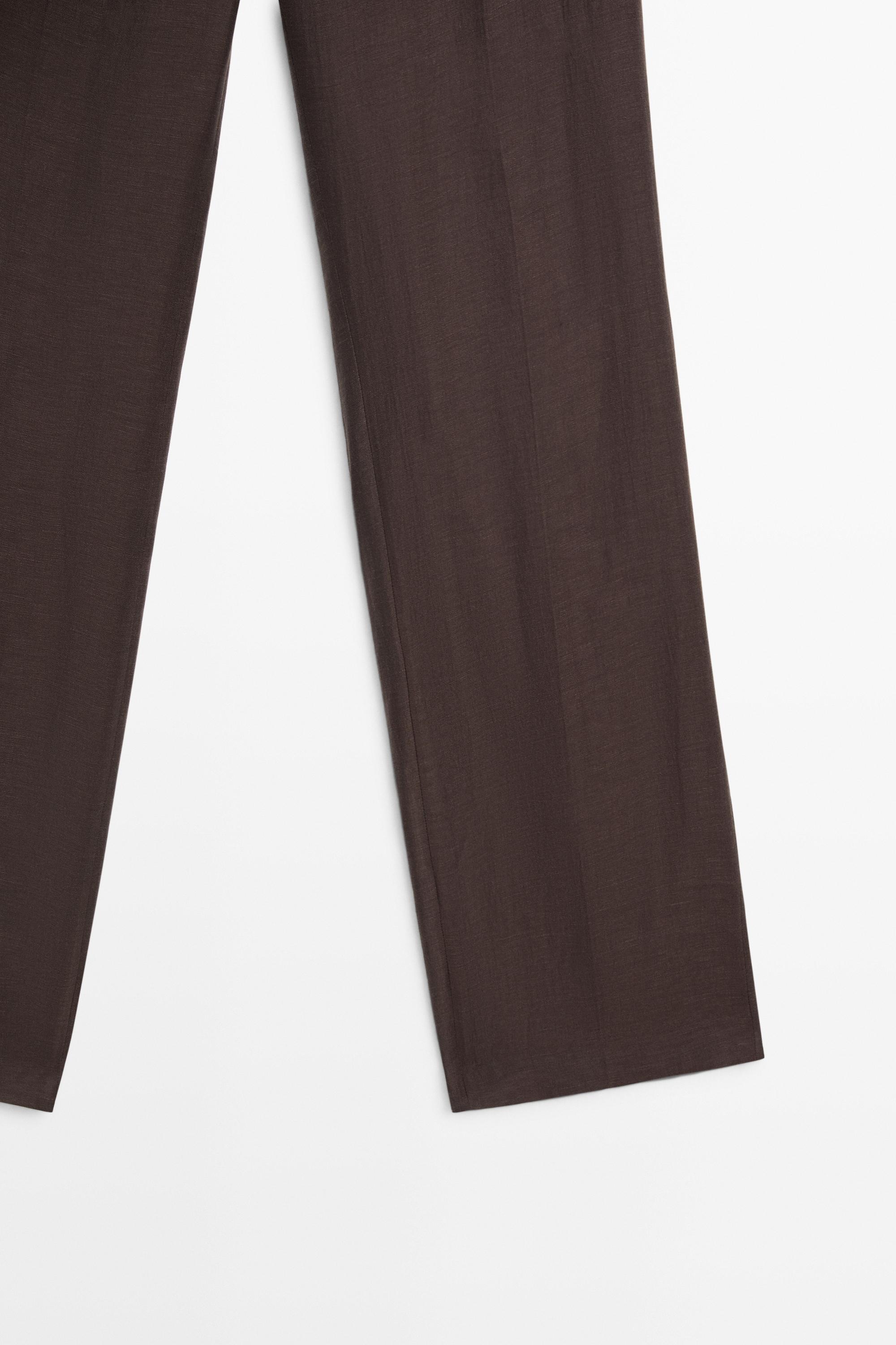 Pants with skirt detail and linen