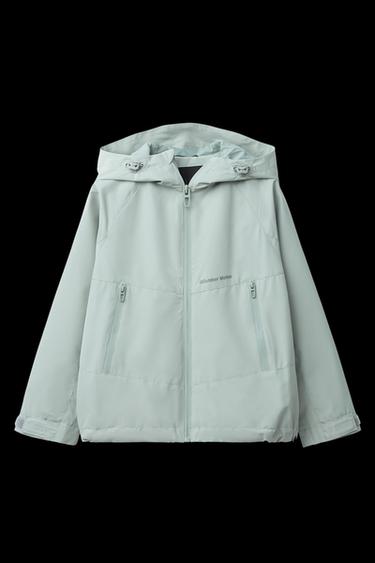 Zara LIGHTWEIGHT HOODED WATER-REPELLENT JACKET - Stone - Image 0