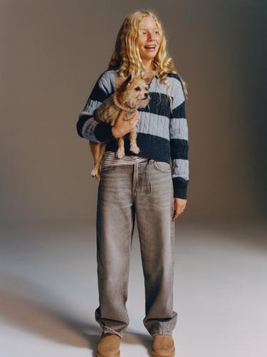 JEANS BARREL CINTURÓN - Gris de Zara