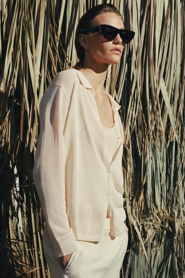 POLO KNIT CARDIGAN - Beige by Zara