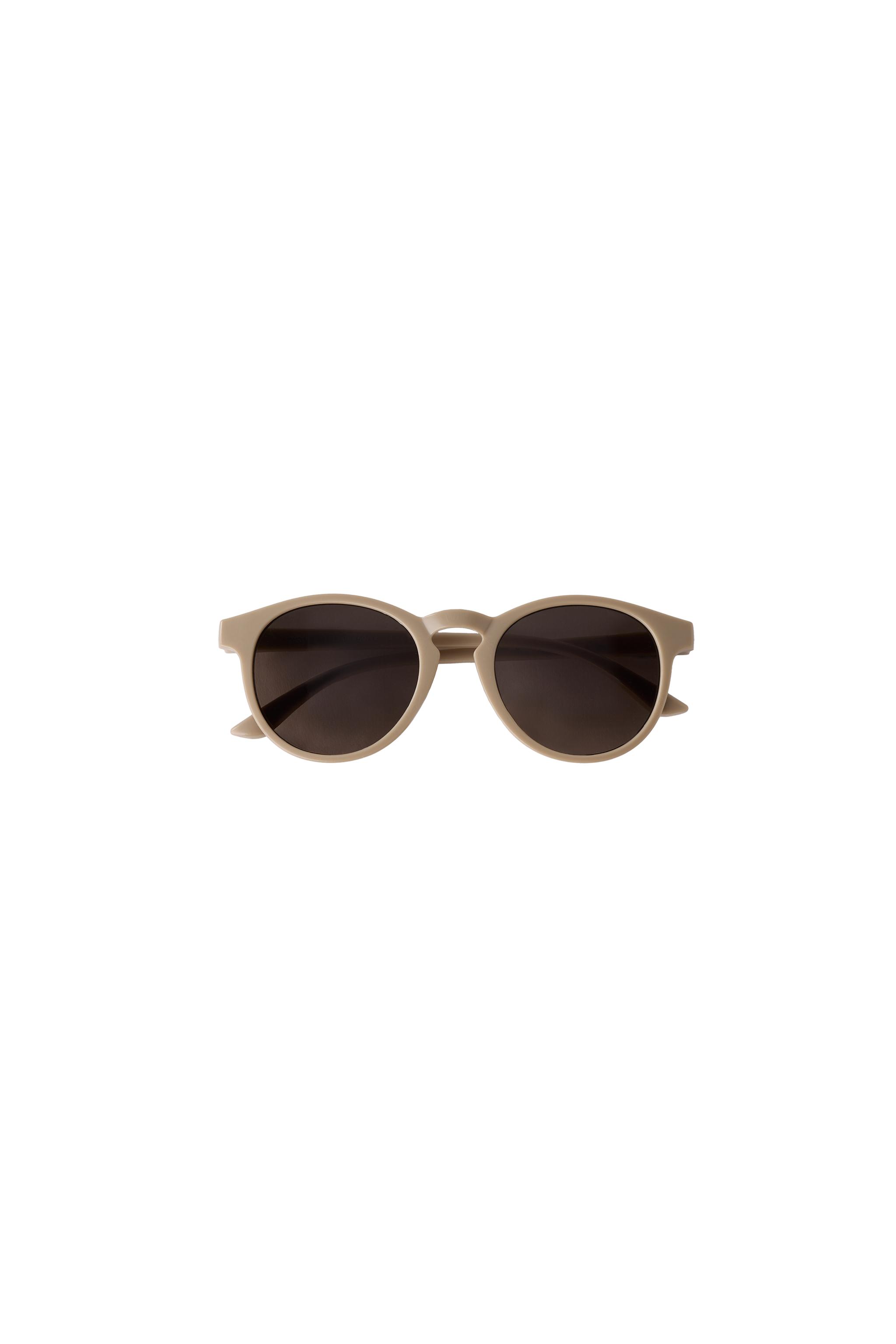 THIN PLASTIC FRAME SUNGLASSES — Beige