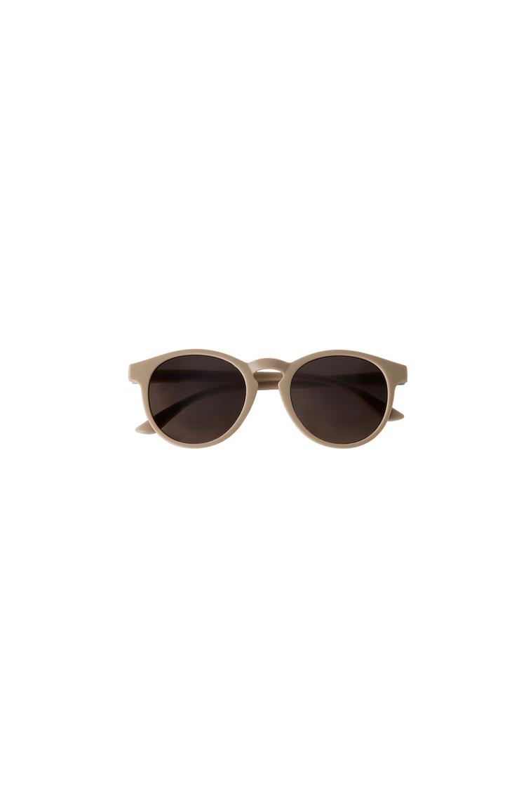 THIN PLASTIC FRAME SUNGLASSES — Beige