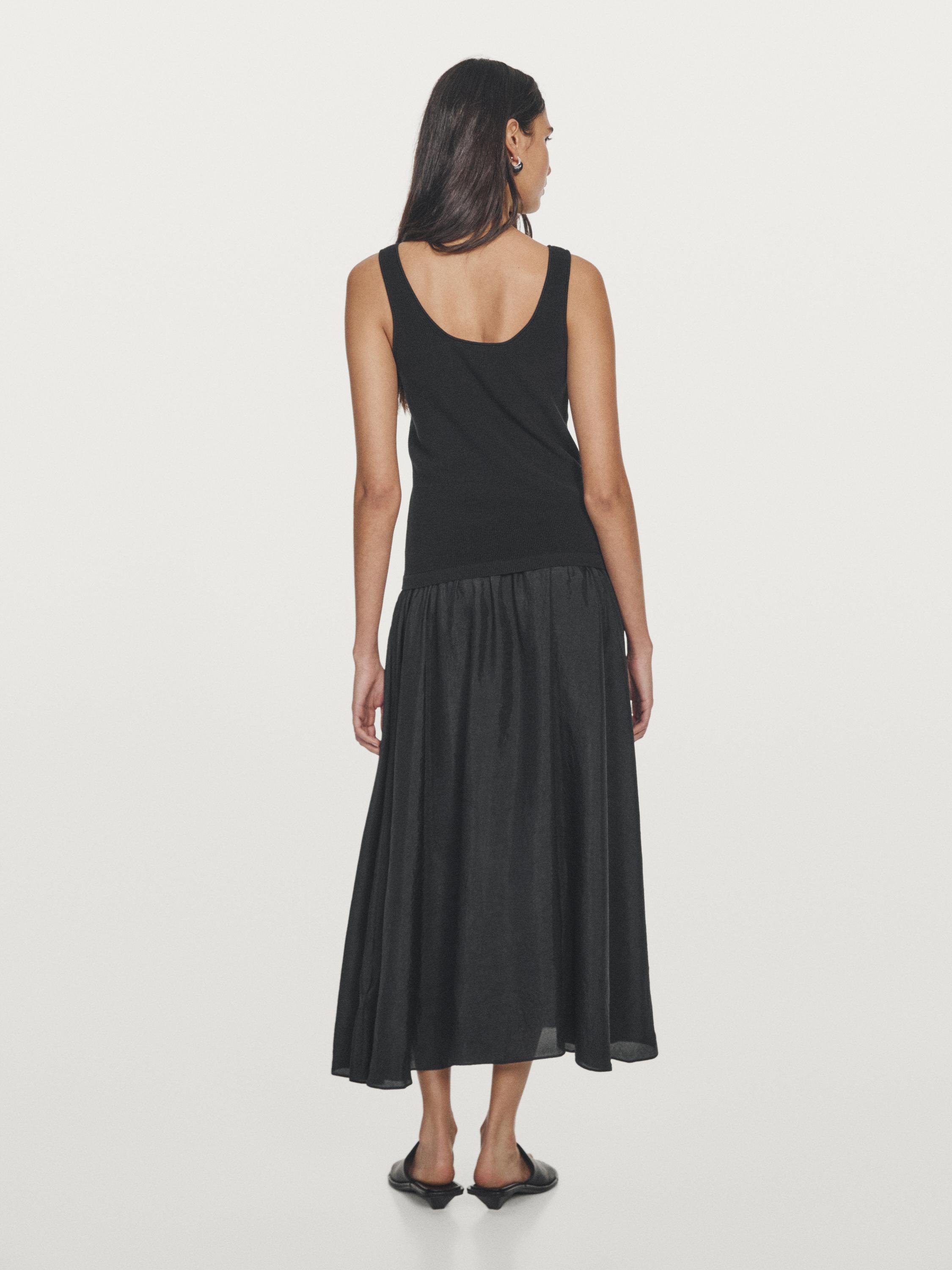 Robe longue contrastante