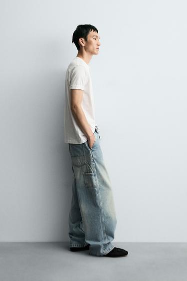 WIDE BAGGY FIT JEANS - Light blue by Zara - Image 3