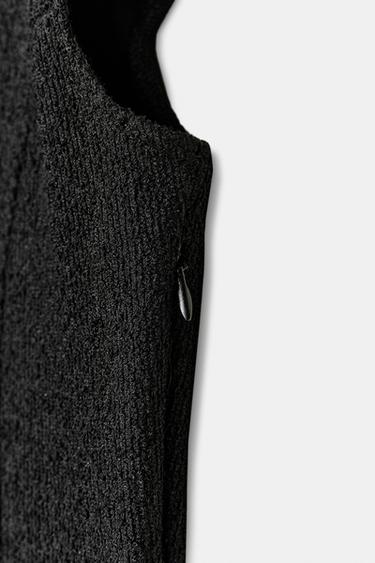 ROBE BOUCLÉ À MANCHES BOUFFANTES - Noir de Zara - Image 8