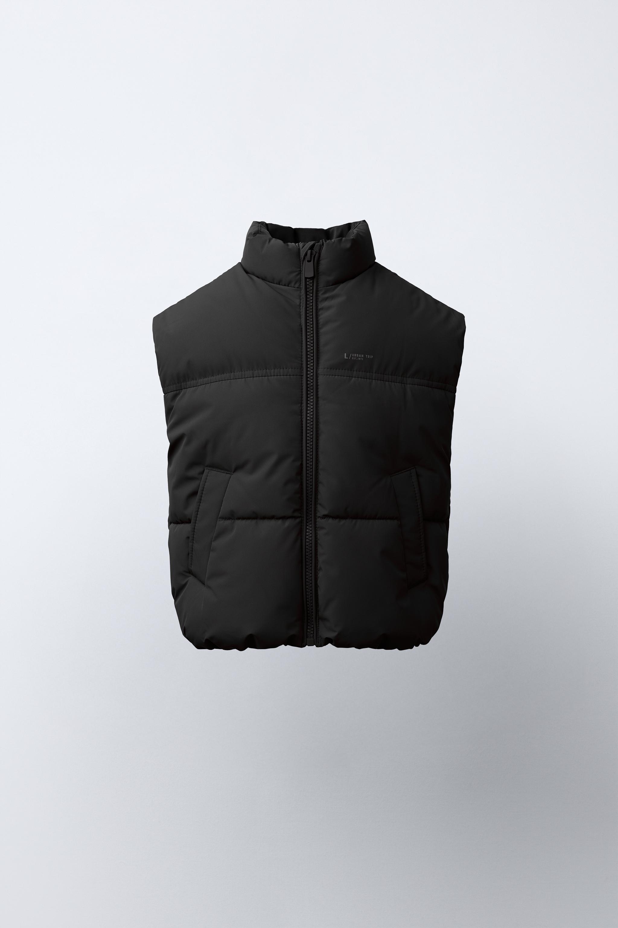 WATER REPELLENT PADDED VEST — Black