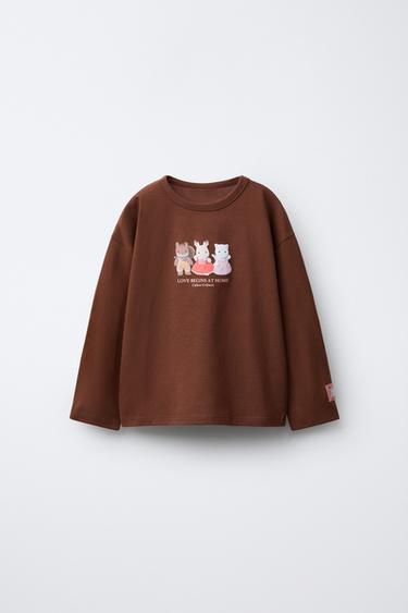 T-SHIRT IMPRIMÉ CALICO CRITTERS ® - Marron foncé de Zara - Image 0
