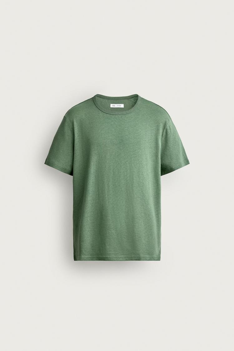 RELAXED FIT COTTON/LINEN T-SHIRT