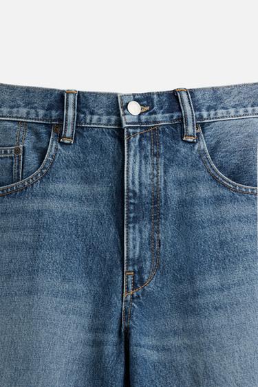 BERMUDA DENIM BAGGY FIT DÉLAVÉ - Bleu moyen de Zara - Image 8