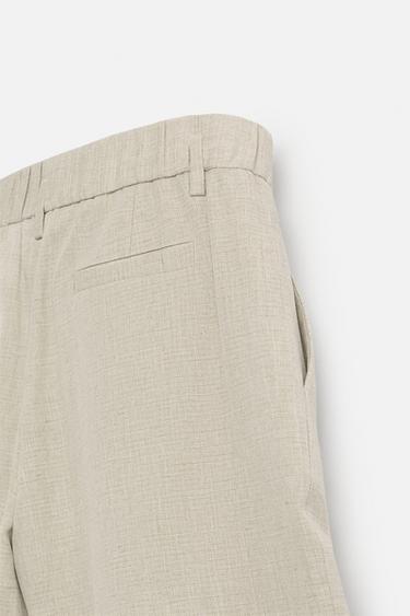 PLEATED WIDE-LEG BERMUDA SHORTS - Light beige by Zara - Image 9